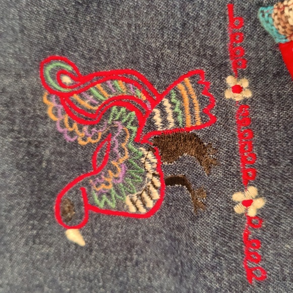 Vintage Women's S Collection Aztec Inspired Embroidered Denim Jacket Medium #700 - Picture 3 of 9